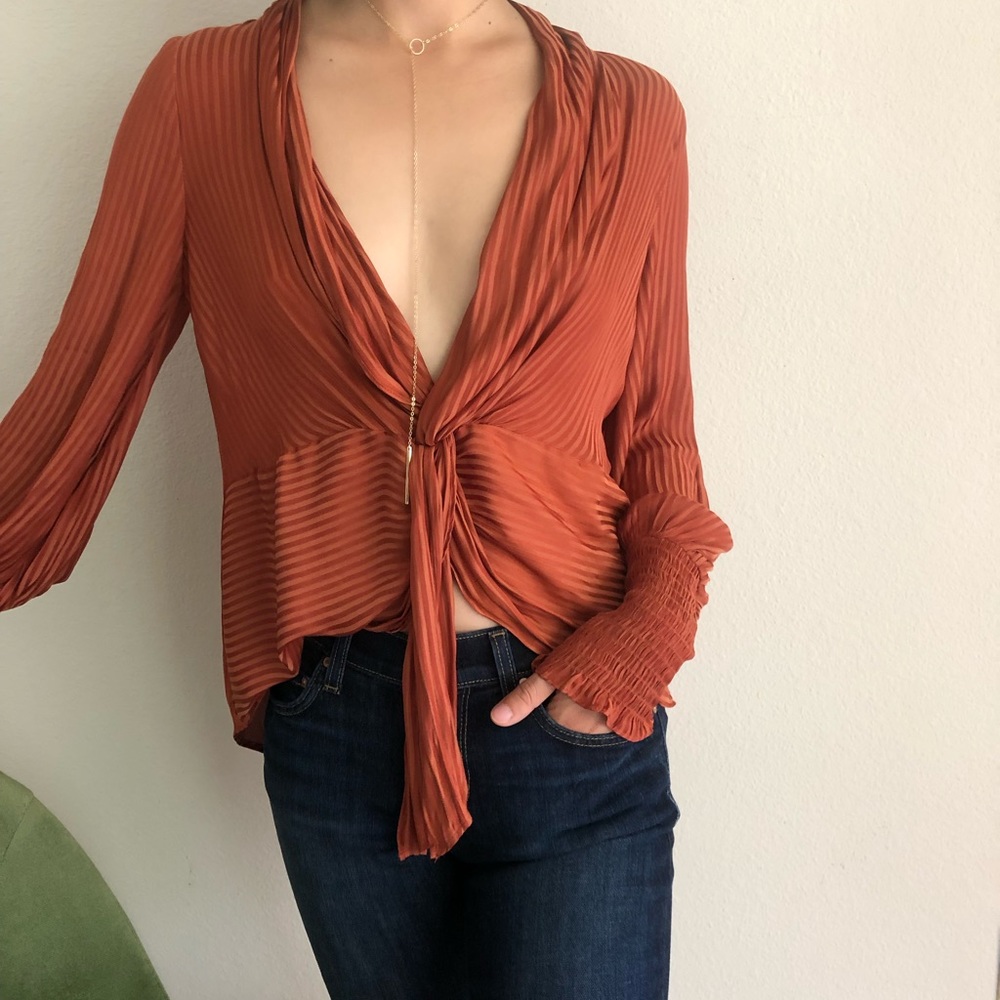 Current Air burnt orange blouse